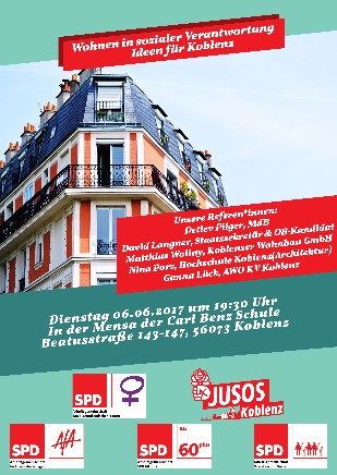Gemeinsame Veranstaltung der fünf Arbeitsgemeinschaften der Koblenzer SPD: „Wohnen in sozialer Verantwortung“
