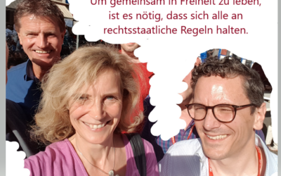 MdB Rudolph, MdL Köbberling und der Koblenzer SPD-Chef Pilger fordern Protestteilnehmer auf, demokratische Spielregeln einzuhalten